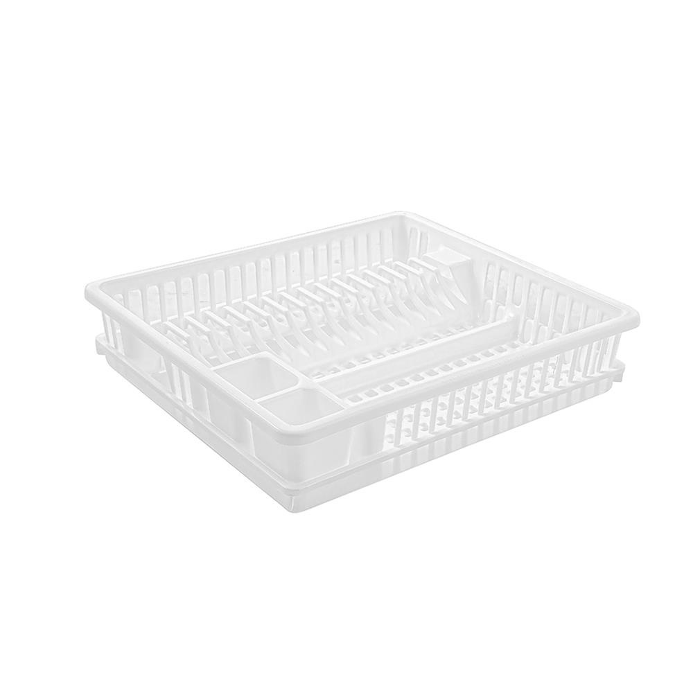 HomeBase G-WARE Khay nhựa để chén dĩa Thái Lan 266 W47xD10xH41cm màu trắng