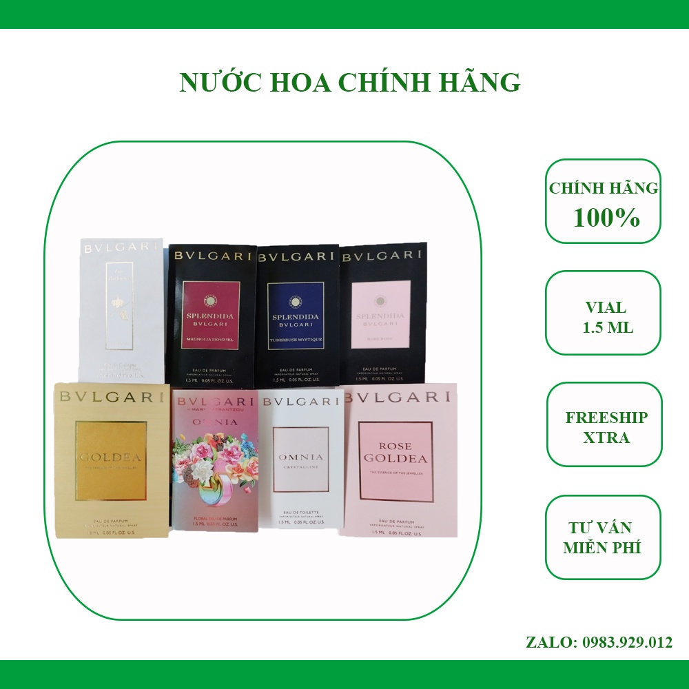 Vial Nước hoa Bvlgari Nữ các mùi