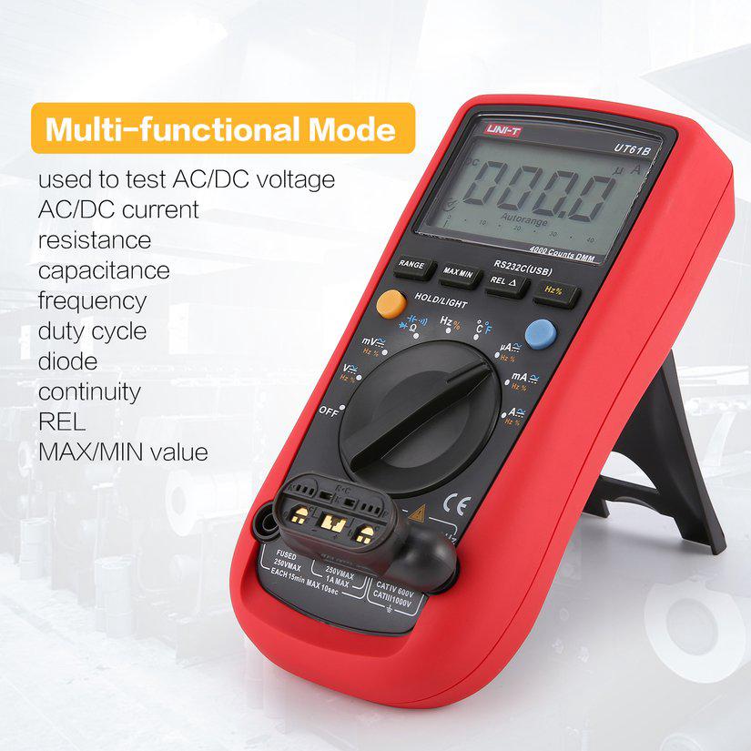 Vạn năng kế UNI-T UT61B DC/AC màn hình kỹ thuật số chuyên dụng + phụ kiện