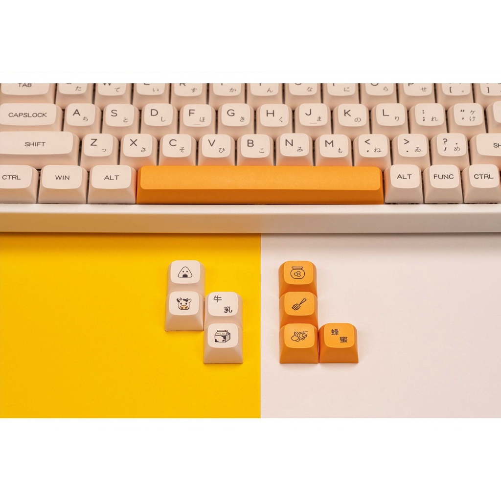 KEYCAP XDA THICK PBT HONEY & MILK 137 PHÍM CHO BÀN PHÍM CƠ CỦA EZPC
