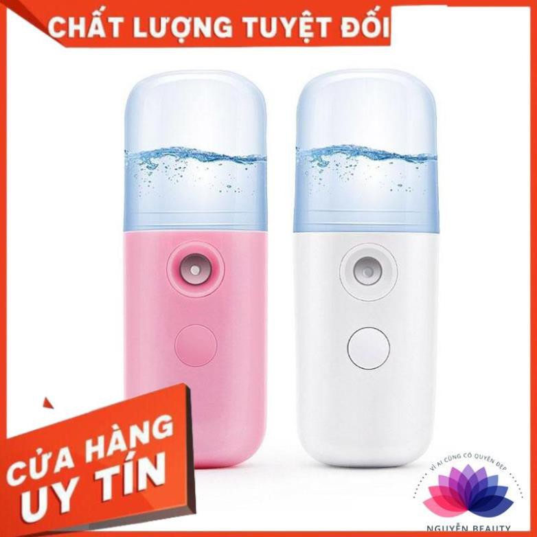 Máy Phun Sương Cầm Tay Xịt Khoáng MINI NANO Chính Hãng - Bản Full Phụ Kiện Cáp Sạc