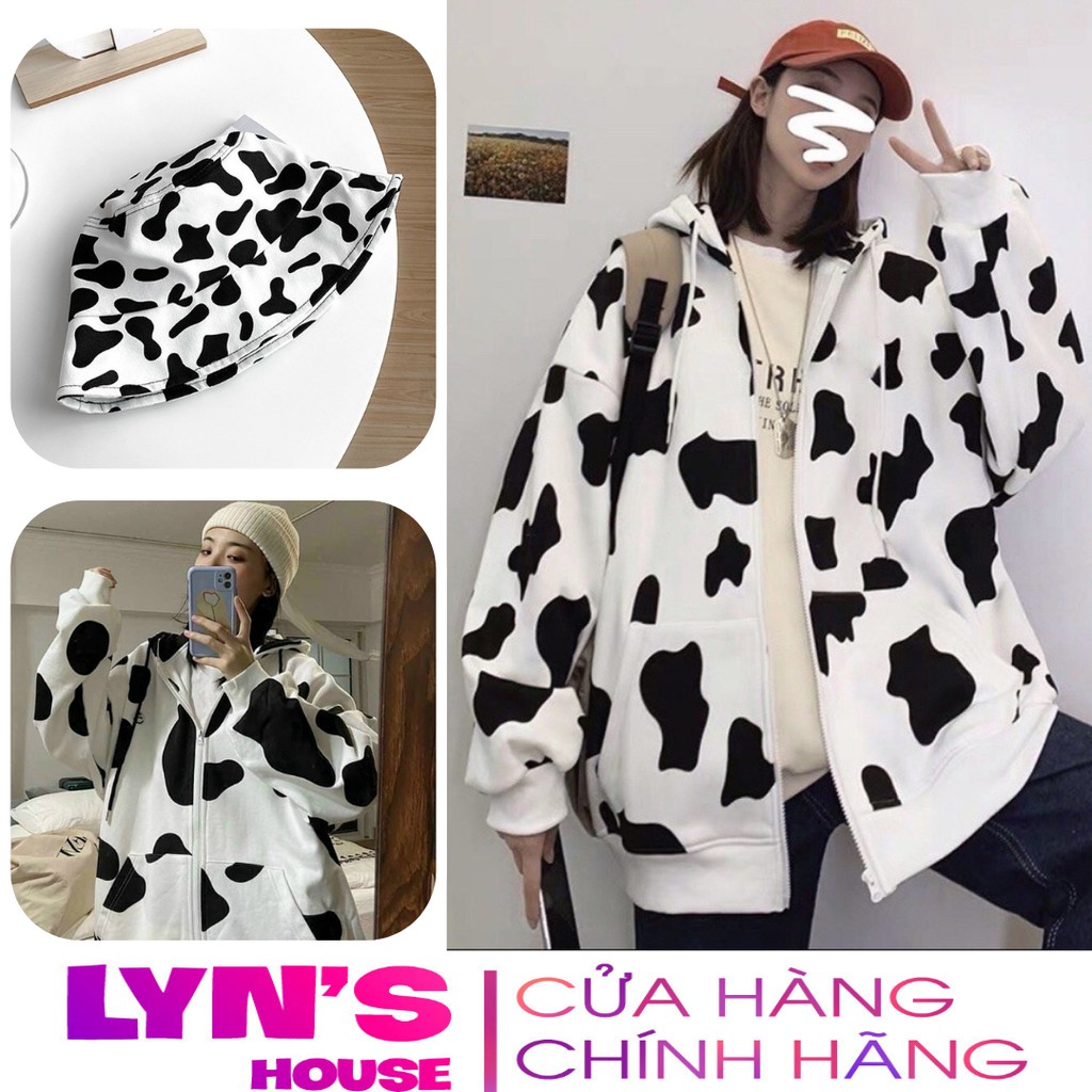 [Mã NHAC66DL Giảm 10k Đơn 0k] Áo khoác thời trang nam nữ form rộng hình Bò Sữa, phong cách Unisex Freesize <70kg