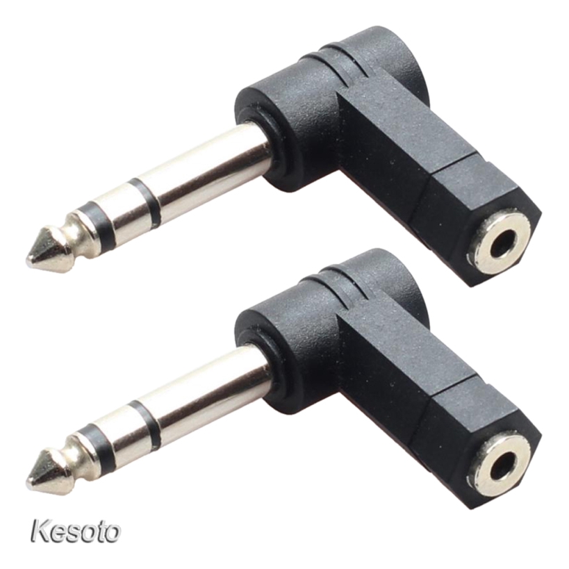 [KESOTO] 2x 6.35mm 1/4'' Male to 3.5 mm Female M/F Jack Aux Audio Stereo Adapter