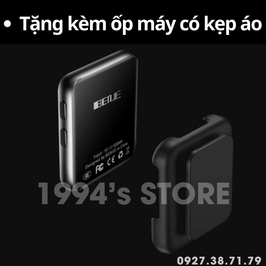 (CÓ SẴN) Máy nghe nhạc Benjie K1 16Gb - Bluetooth 5.0 - Bản 2022 - Màn hình cảm ứng IPS HD - Tặng kèm kẹp áo + tai nghe