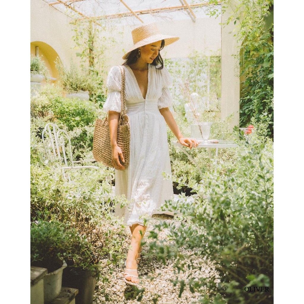 OLIVER DRESS- Đầm xòe tay phồng