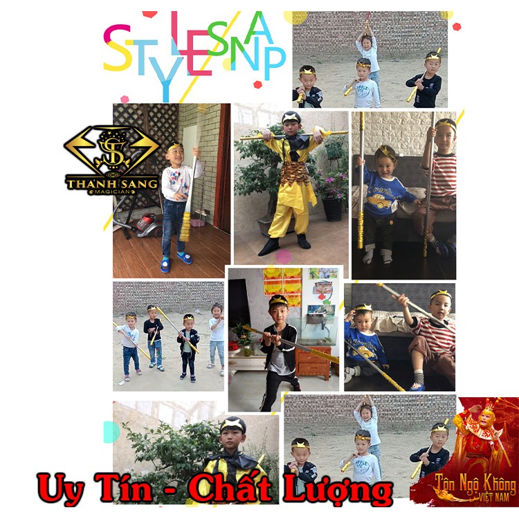 Bộ Đồ Chơi Tôn Ngộ Không Trẻ Em Gậy Như Ý Cao Cấp + Vòng Kim Cô