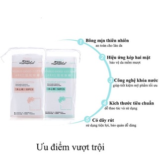 Bông Tẩy Trang 50 Miếng Mini Du Lịch Lameila