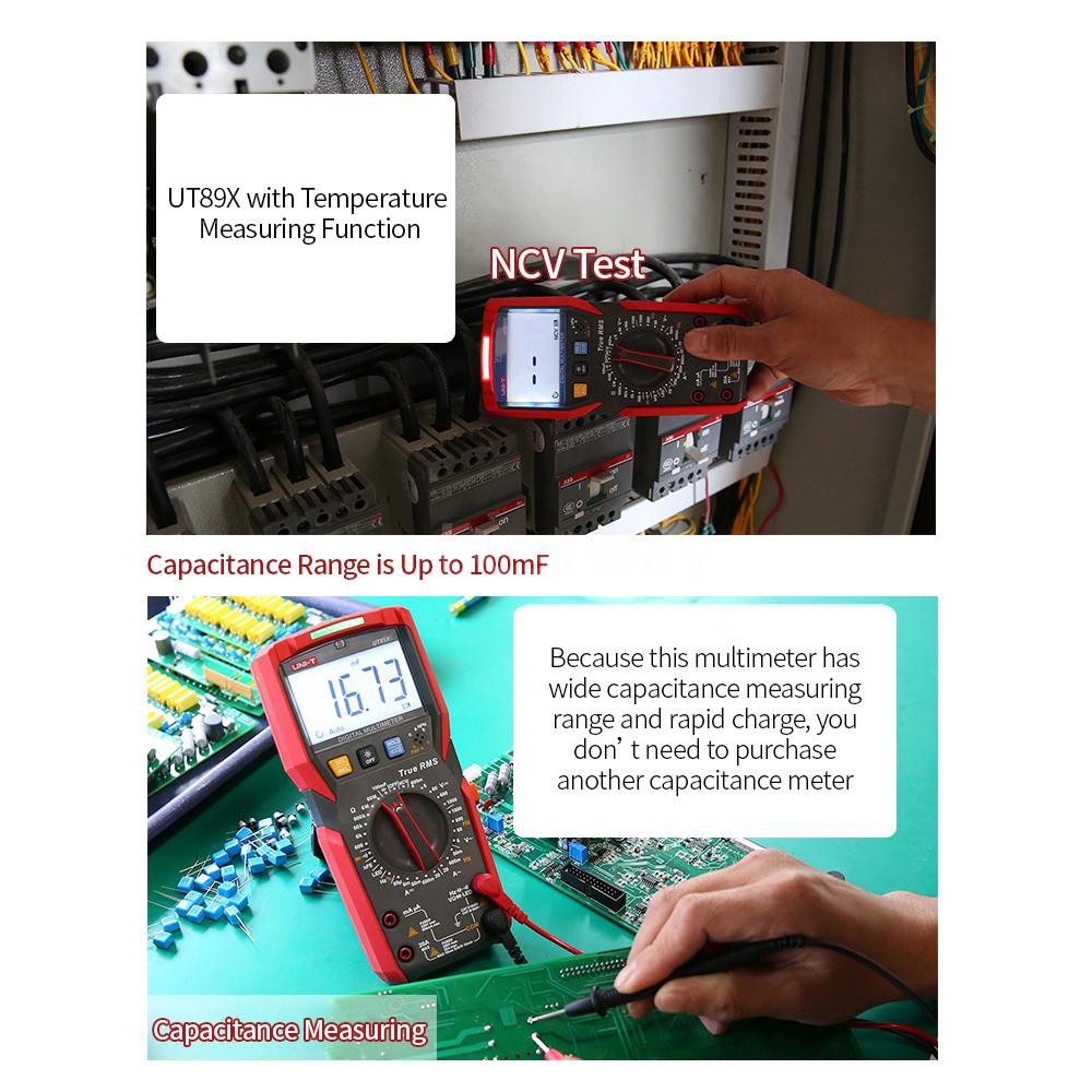 Đồng hồ vạn năng kỹ thuật số UNI-T UT89X Độ chính xác cao Máy đo cầm tay mini Đa năng 6000 Màn hình LCD