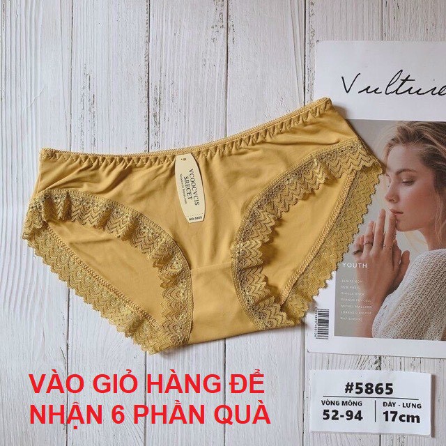 Quần lót nữ phối ren có lỗ thông hơi mặc mát lạnh