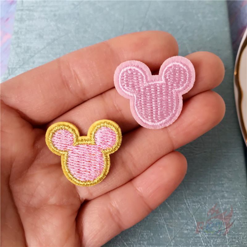 Miếng Dán Ủi Thêu Hình Đầu Chuột Mickey Nhiều Màu Sắc