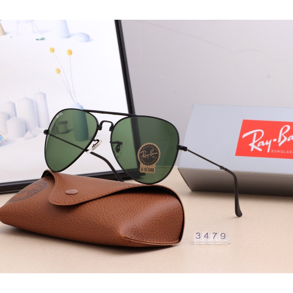 (COD Available) Ray-Ban_ Kính râm Aviator Large Metal 2021 Châu Âu và Mỹ Người hâm mộ Kính râm Nam và Nữ Lái xe Du lịch Kỳ nghỉ Bảo vệ tia cực tím Kính râm đi biển