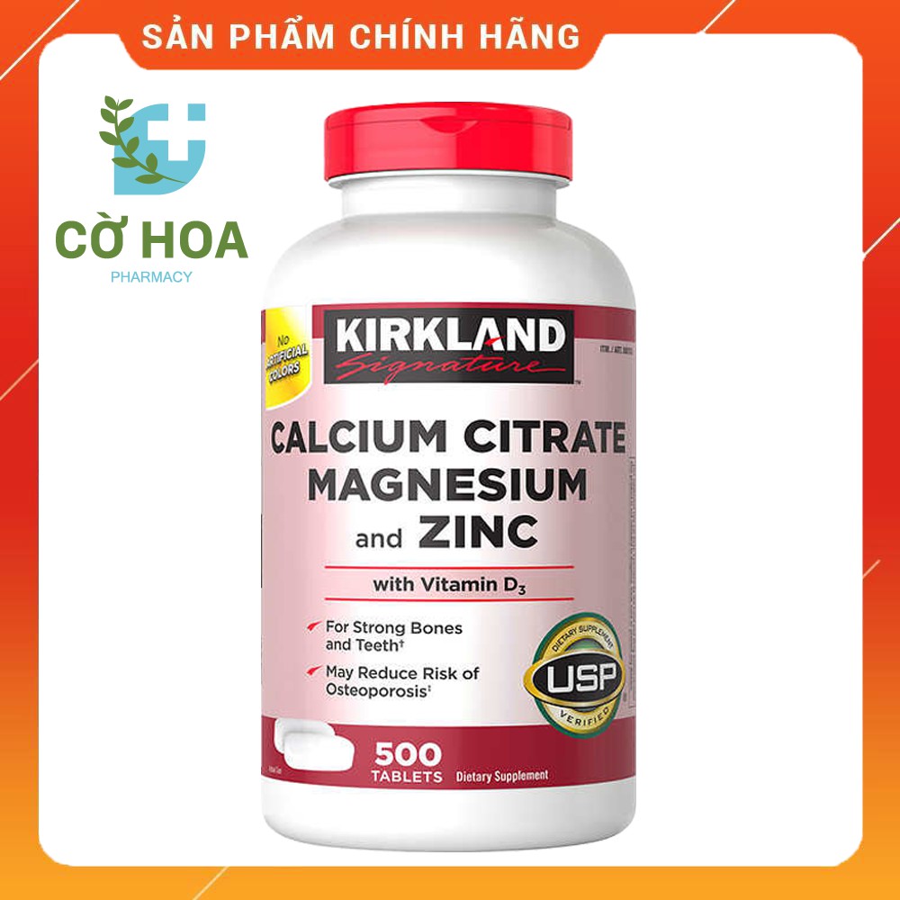 Viên chống loãng xương Kirkland Signature Calcium Citrate Magnesium and Zinc - Hộp 500 viên