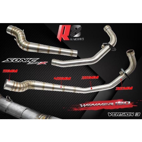 Cổ pô tăng 2 khúc R8 Racing xịn dành cho Winner Sonic 150