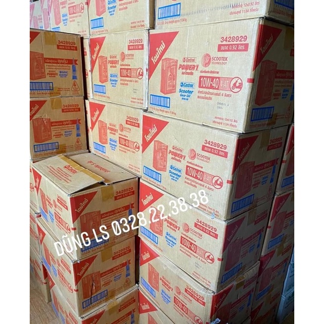 Sỉ thùng 12 hộp Nhớt cao cấp cho xe tay ga đời mới CASTROL POWER 1 10W40 tặng nhớt hộp số Castrol Thái lan chính hãng
