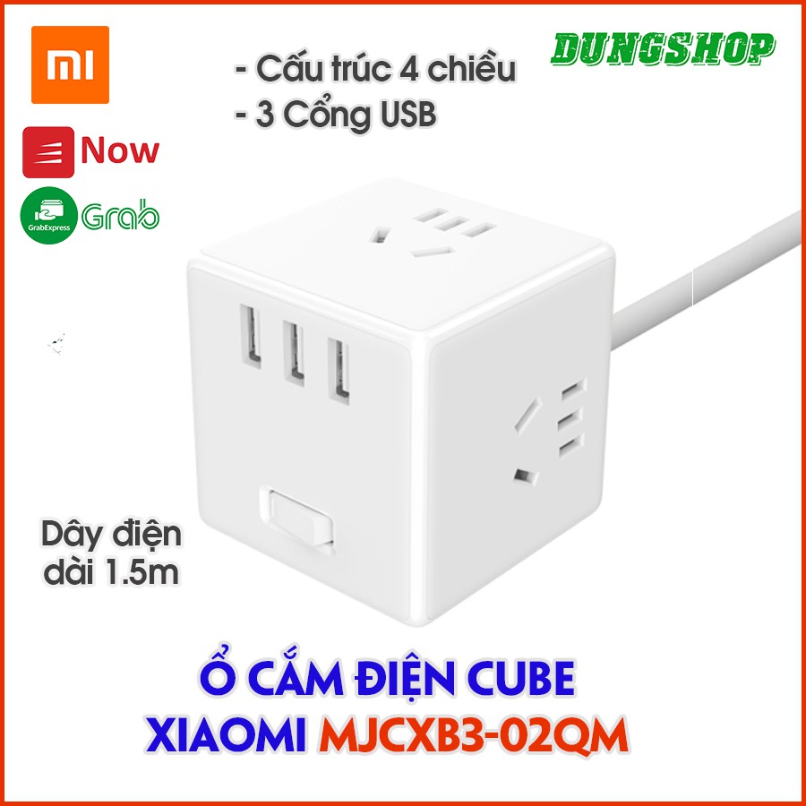 Ổ cắm Xiaomi Mi Power Strip 6 cổng 3 USB / Ổ cắm Cube Xiaomi Mijia