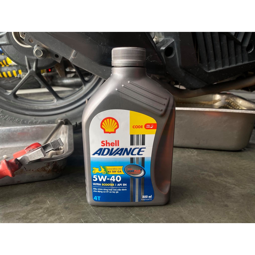 Nhớt Shell Advance Ultra Scooter 5W40 chai 0,8L