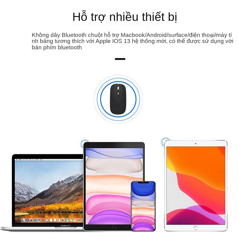 Chuột không dây Bluetooth Universal Có thể sạc lại Apple Macbook Máy tính xách tay Ipad Tablet Desktop Universal