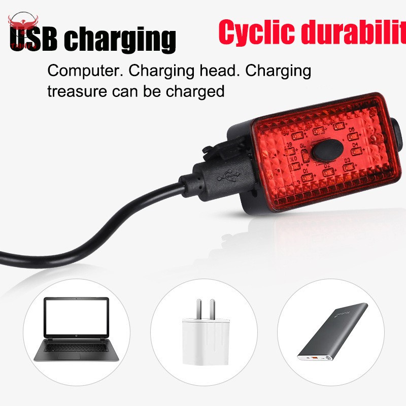 TMNFJ Bicycle USB Warning Light Tail Light Night Riding Road Mountain Bike Tailight