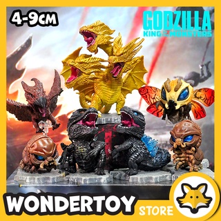 Bộ 7 Mô Hình Godzilla Chibi, Rồng 3 đầu King Ghidorah, Mothra, Rodan size 9cm