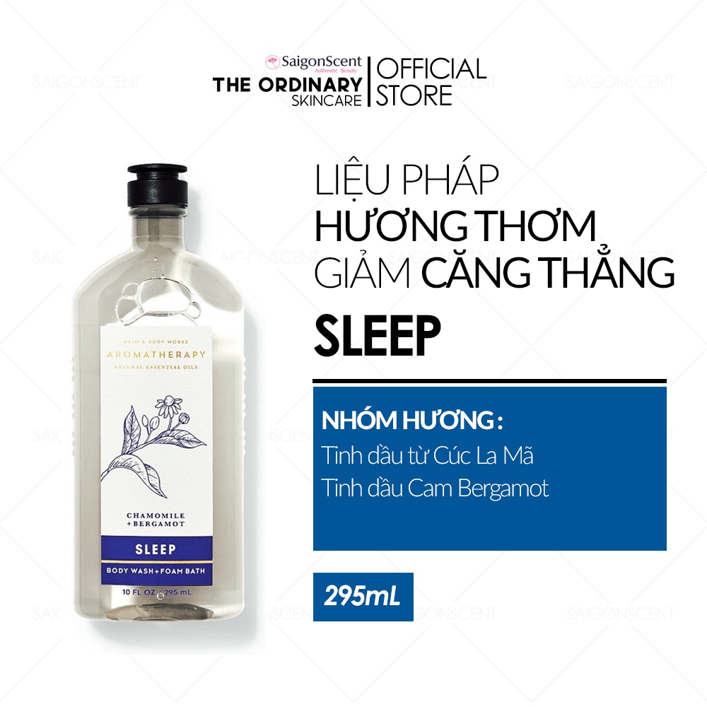 Gel tắm thư giãn Bath &amp; Body Works / SLEEP / CHAMOMILE + BERGAMOT / 295mL