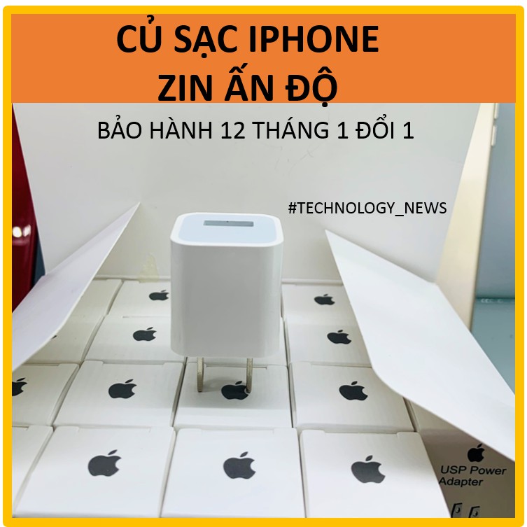 [TRỢ GIÁ] Củ sạc iphone zin Ấn FULLBOX, dòng điện ổn định, sạc chuẩn, giá rẻ BẢO HÀNH 12 THÁNG, 1 ĐỔI 1