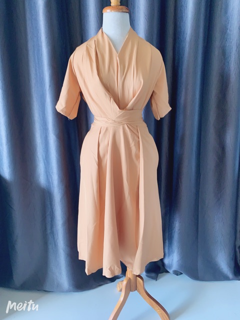 Đầm Suông Cột Dây Xoắn Eo Có Túi Đang Hotttt Chất Kate Lụa | BigBuy360 - bigbuy360.vn