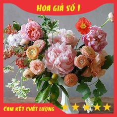 Hoa giả, hoa hồng giả cắm lọ bằng lụa trang trí bình hoa, làm sự kiện