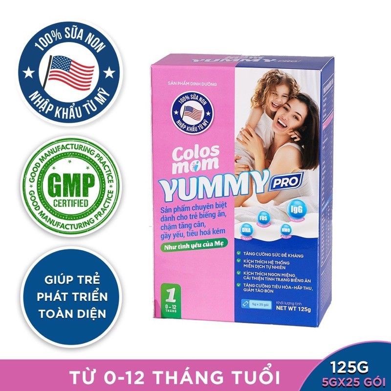 Sữa Non Colosmom Yummy Pro 1 (Hộp 25 gói x 5g)