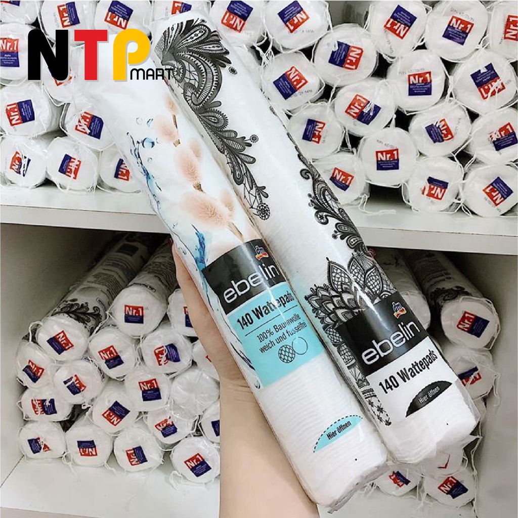 Bông Tẩy Trang Ebelin Wattepads 100% Cotton cây 140 miếng nhập khẩu Đức