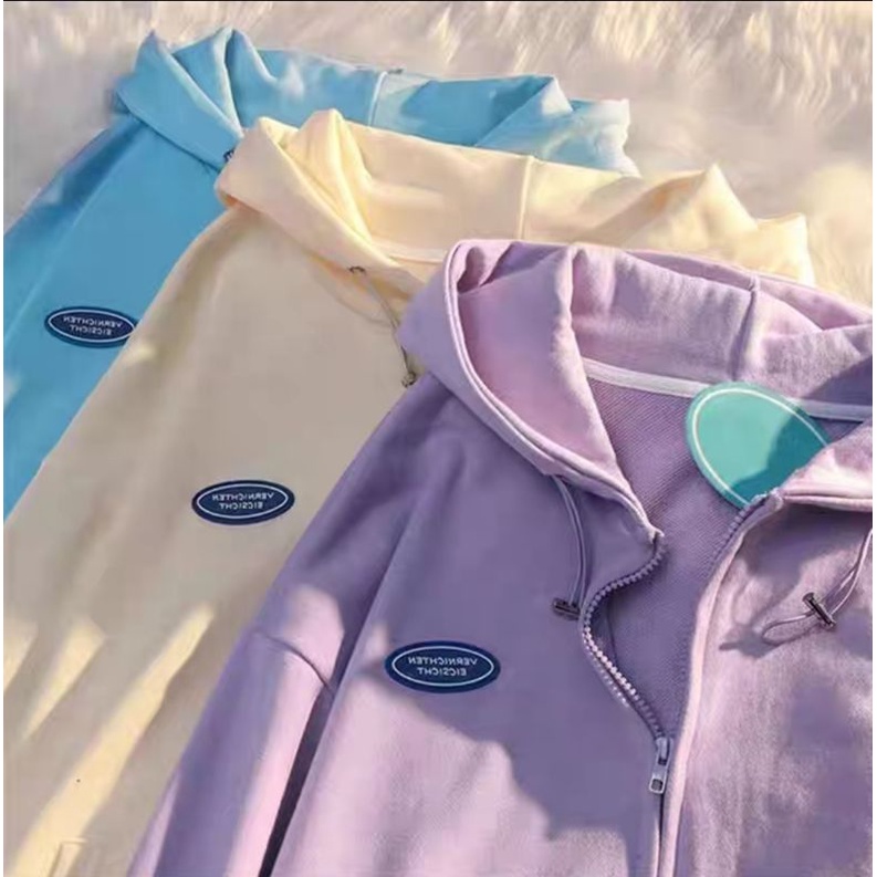 Áo khoác hoodiezip VORTREFFLICH in hình trái tim đỏ hồng oder taobao màu vàng, xanh, tím
