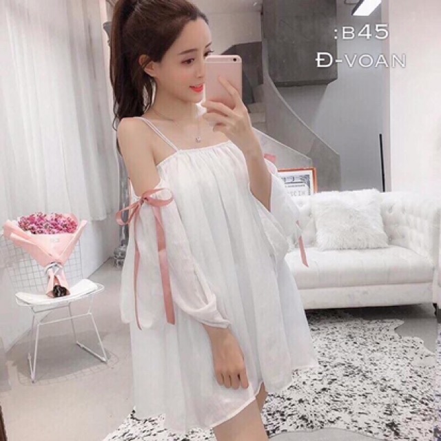 [ Mã FAMAYWA2 giảm 10K đơn 50K] Đầm vol kiểu 2 dây xẻ vai | BigBuy360 - bigbuy360.vn