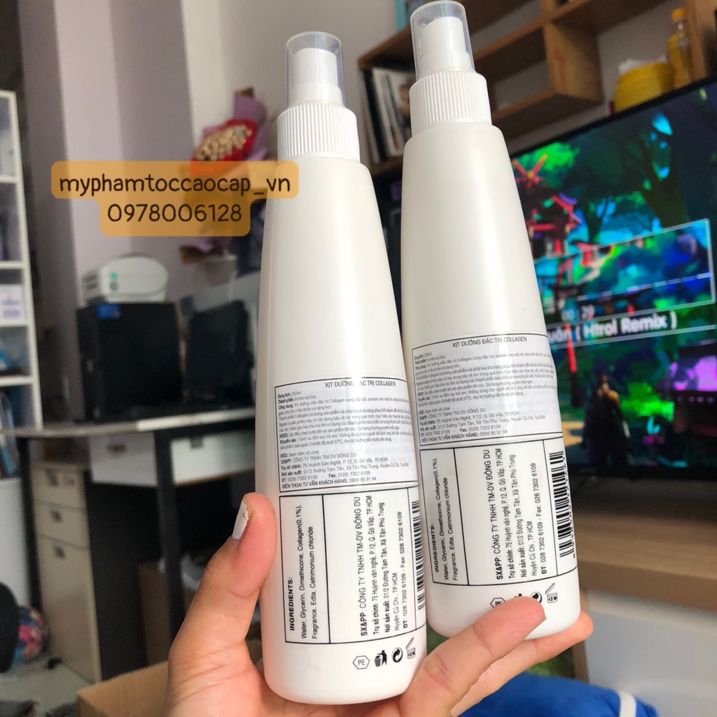 ✅ Xịt dưỡng tóc phục hồi tóc hư tổn collagen Kendali 250ml