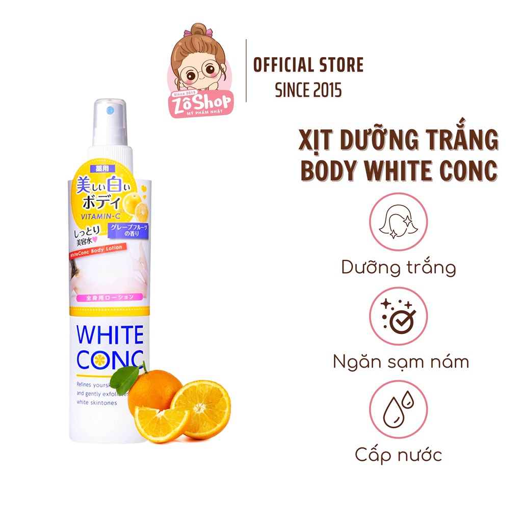 Dưỡng thể dưỡng trắng chuyên sâu White Conc Vitamin C Body Lotion 245ml