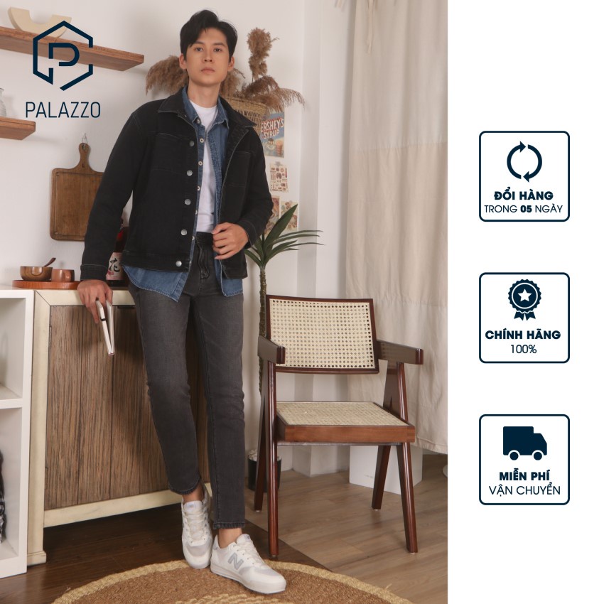 Quần Jeans Nam SK Korea Dáng Slim Fit Màu Ghi Xám Tôn Dáng MMD2131013