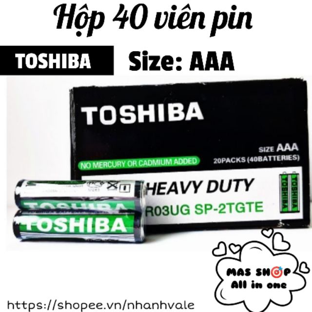 [1 hộp 40 viên] 1 Hôp Pin AAA Toshiba