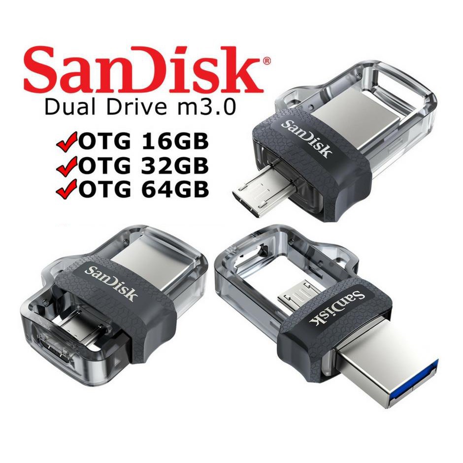 USB otg SanDisk Ultra Dual Drive m3.0 64Gb 150MB/s bảo hành 3 năm 1 đổi 1 chính hãng