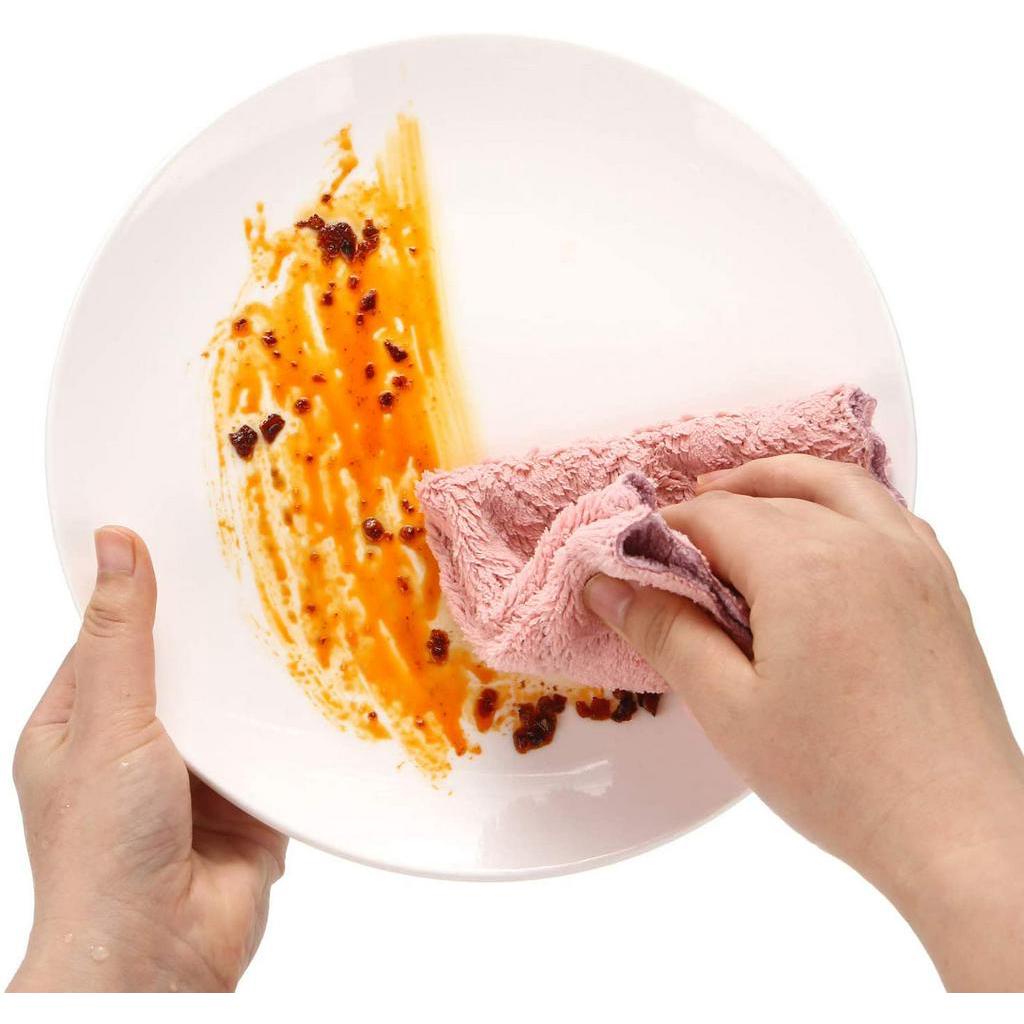 1/ 5 Khăn lau bát đĩa vải dày siêu thấm hút 30 x 30 cm