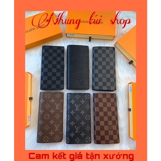 Ví Nam, Bóp Nam Cao Cấp [Fullbox] dáng dài gập 2 kèm hộp, nhiều ngăn tiện dụng, thích hợp làm quà tặng