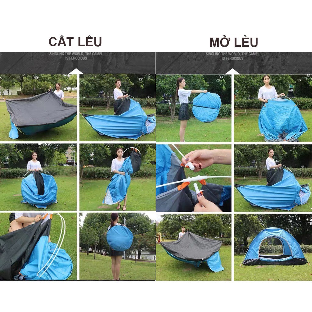 LỀU CẮM TRẠI TỰ BUNG, ĐI PHƯỢT, DU LỊCH, CHỐNG NƯỚC, Chống tia UV dành cho 4-6 người JDX25 | BigBuy360 - bigbuy360.vn