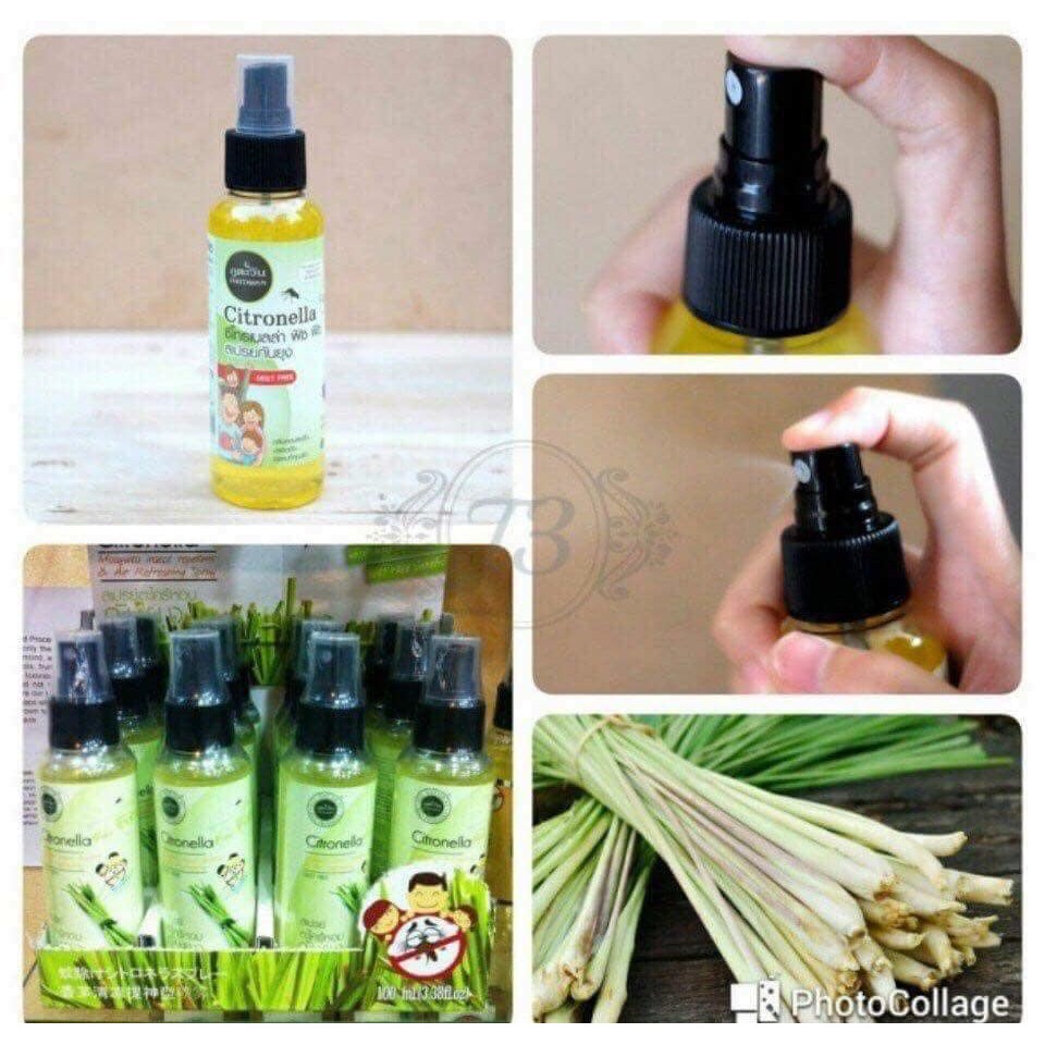 Xịt chống muỗi Citronella Phutawan Thái Lan 100ml - An toàn cho bé & phụ nữ có thai