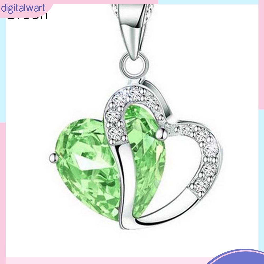 Dây Chuyền Mặt Trái Tim Đính Đá Thời Trang Cho Nữ