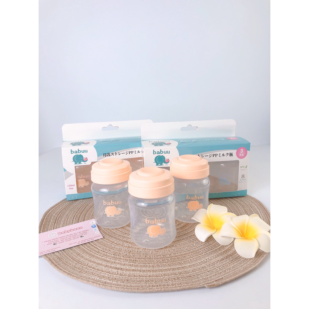 Bộ Trữ Sữa 3 Bình Cao Cấp, Babuu Baby Nhật Bản Dung Tích Tối Đa 150ml Cho Bé Babibu