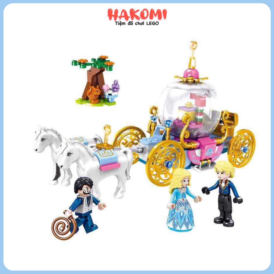 Đồ chơi Lego Cho Bé Gái - Cỗ Xe Công Chúa Starru - Bộ Lắp Ráp Lego Lâu Đài 255 Chi tiết