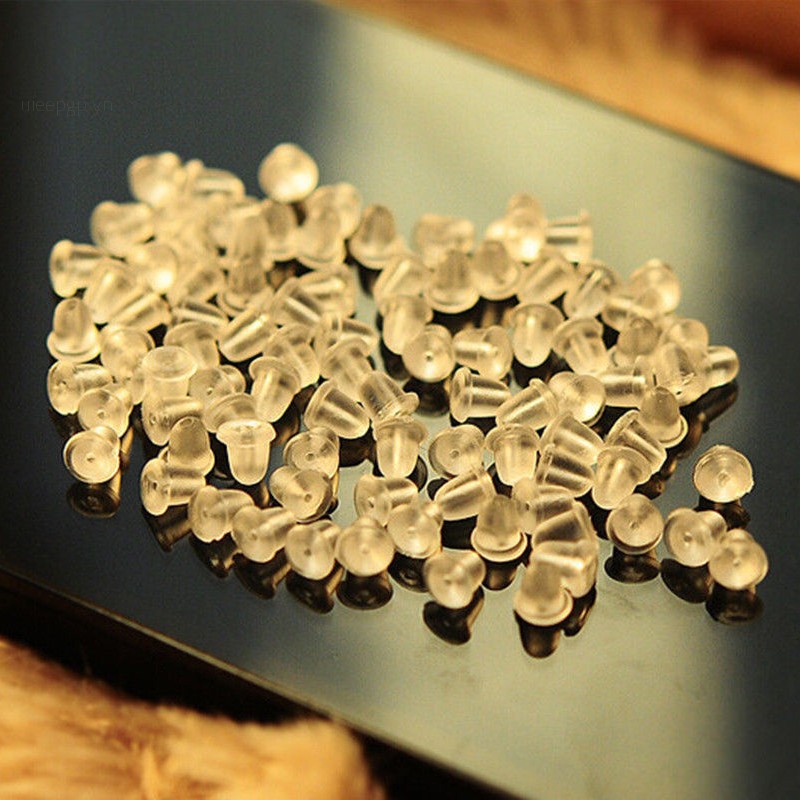 500 Nút chặn bông tai bằng silicon 4mm tiện dụng