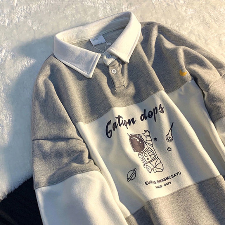 Áo polo sweater unisex in hình NASA - Áo thun dài tay nam nữ fom rộng chất vải Cotton, phong cách Ulzzang - MonlyShop785