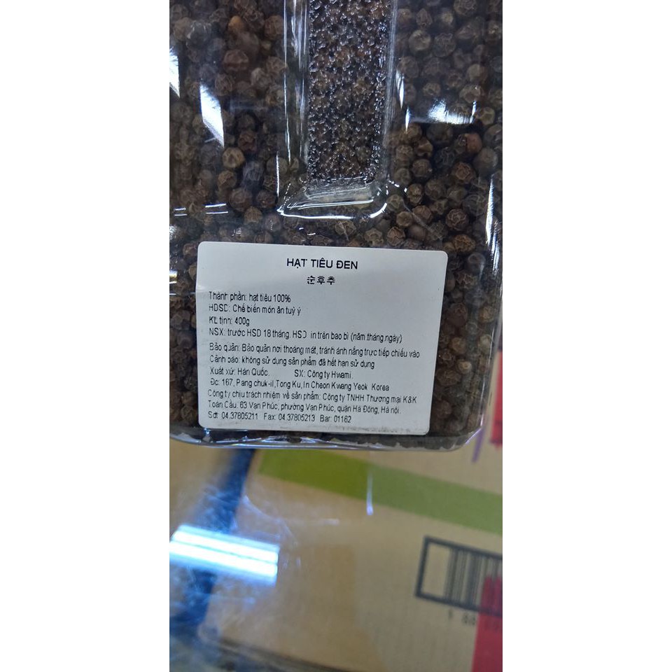 TIÊU ĐEN NGUYÊN HẠT 400G HÀN QUỐC - 알흑후추