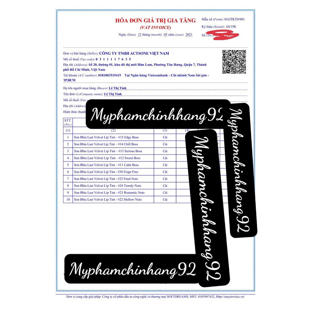 SON KEM LÌ BBIA LAST VELVET LIP TINT VER8