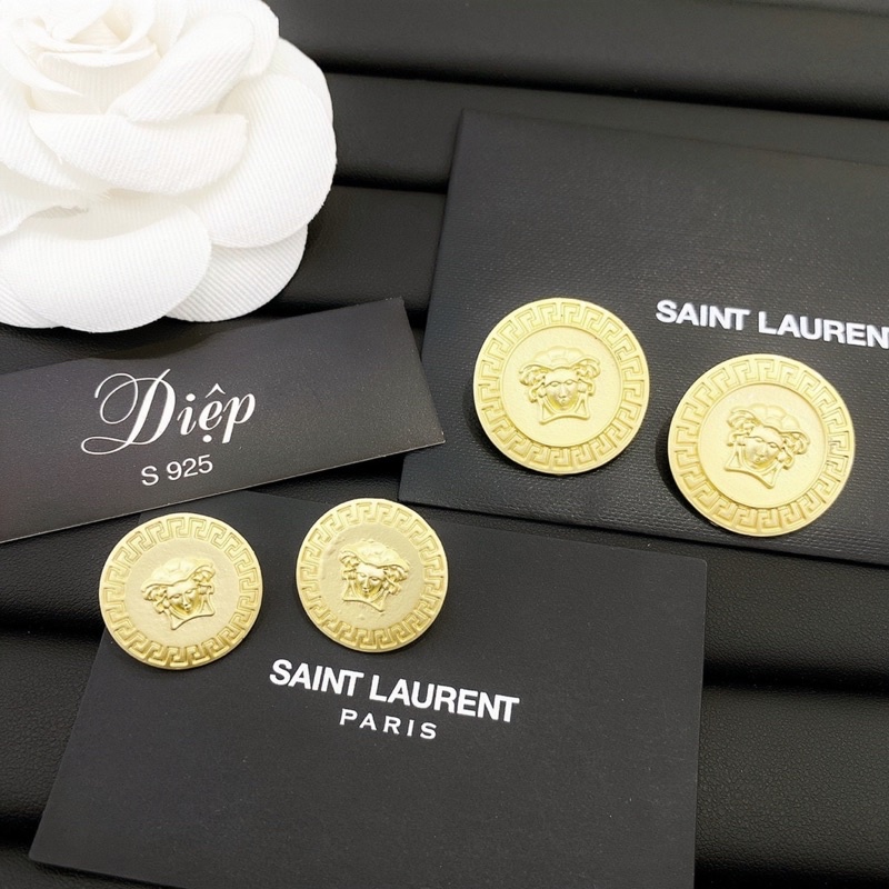 Bông Tai Đính Đá Cao Cấp khuyên tai nữ xinh, hoa tai tròn phụ kiện trang sức hari korea accessories