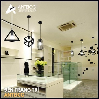 Đèn thả hình khối hình vuông lắp trần đầy đủ phụ kiện lắp đặt trang trí bàn ăn quán xá Anteico Decor Lighting