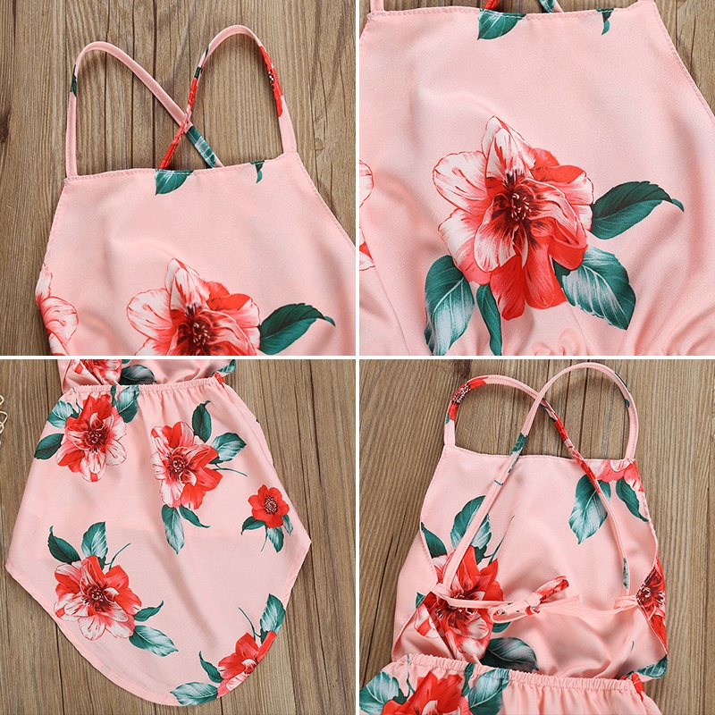 Thời Trang Bé Gái Váy Hoa Hở Lưng Bé akku